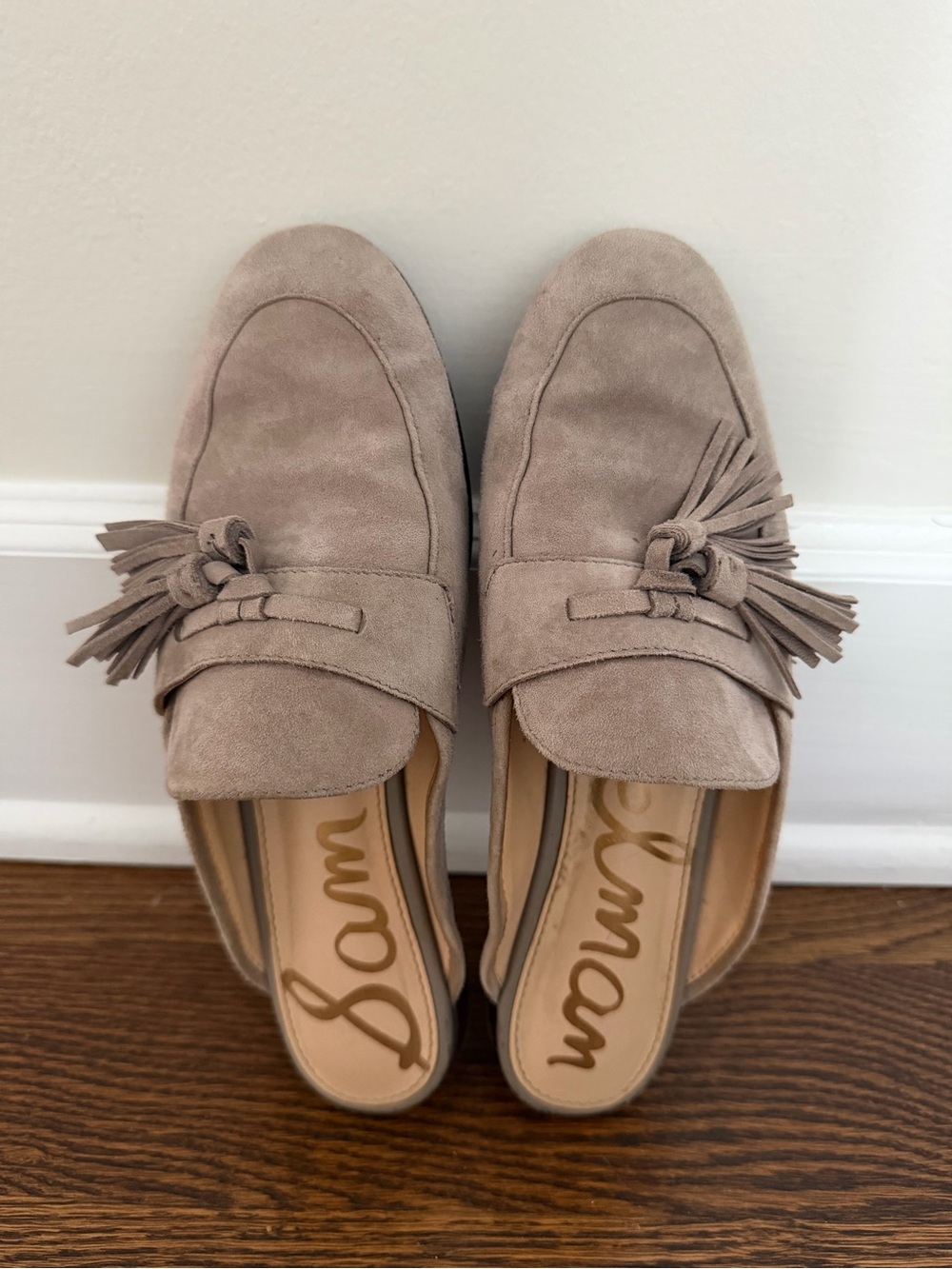 Sam Edelman Taupe Suede Tassel Mule Loafer